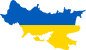 Ukraine country with blue and yellow overlay
